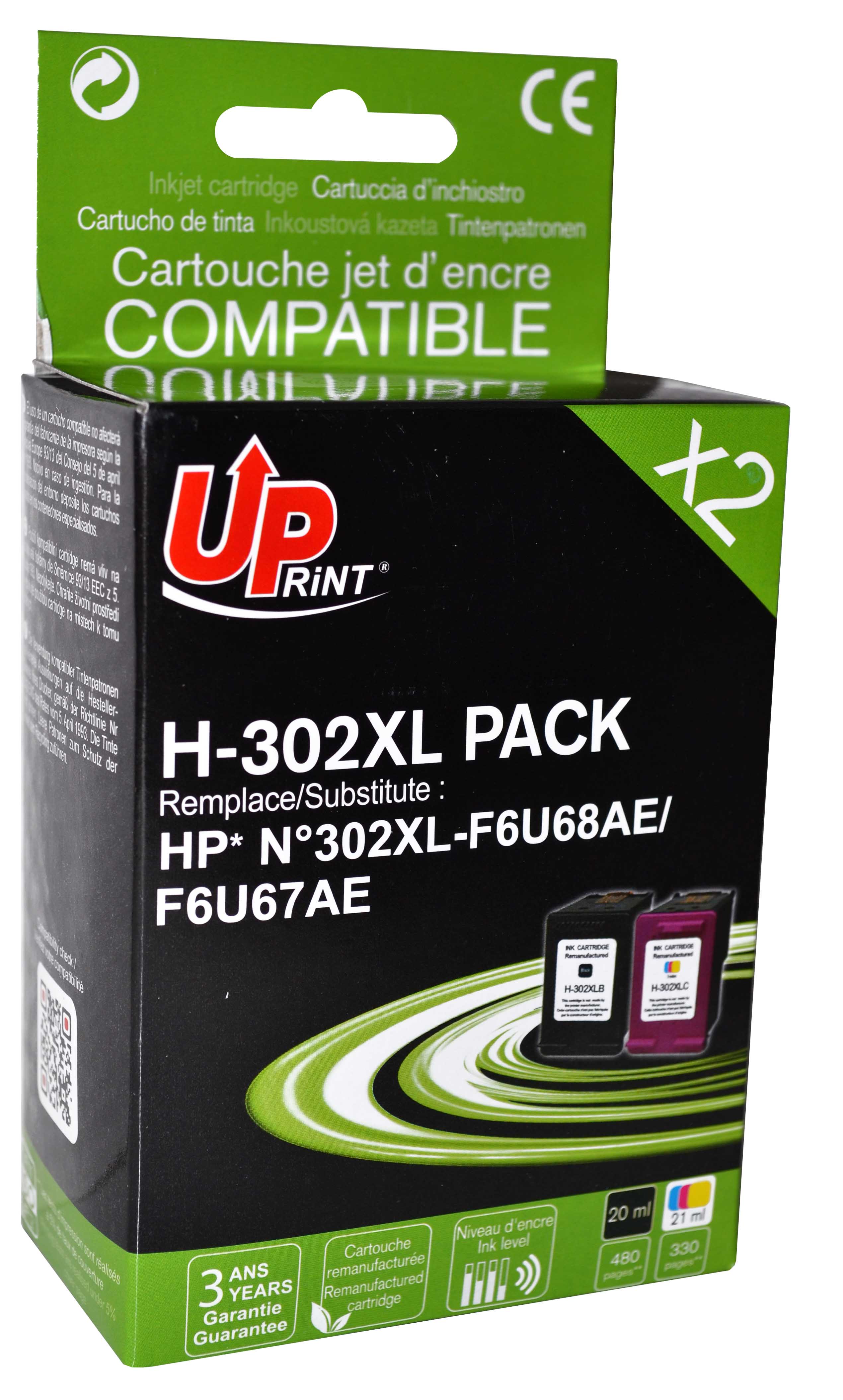 Cartouches - HP PACK 302XL BK / 302XL CL Uprint - Toner d'Encre - 31  Toulouse - Toner d'Encre - 31 - Toulouse